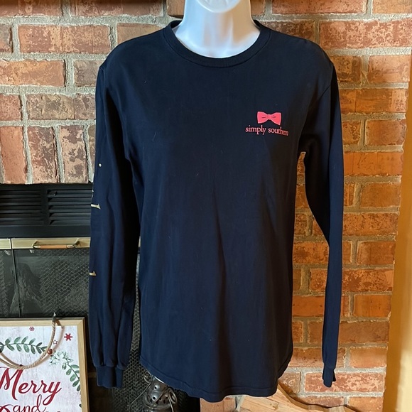 Simply Southern Navy Elephant Let Go Let God Long Sleeve Shirt - Picture 4 of 7